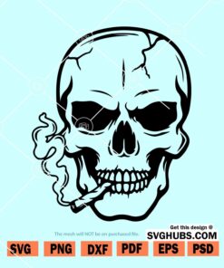 Skull smoking svg