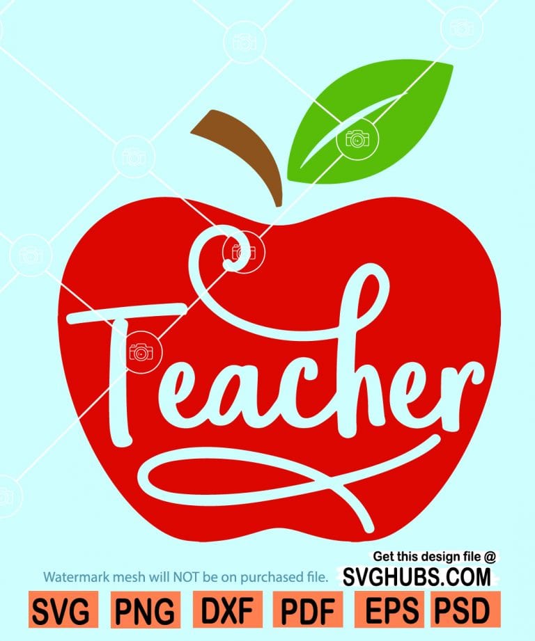 Teacher apple svg, Apple Svg, Apple Clipart, Teacher Svg