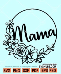 mama floral circle SVG