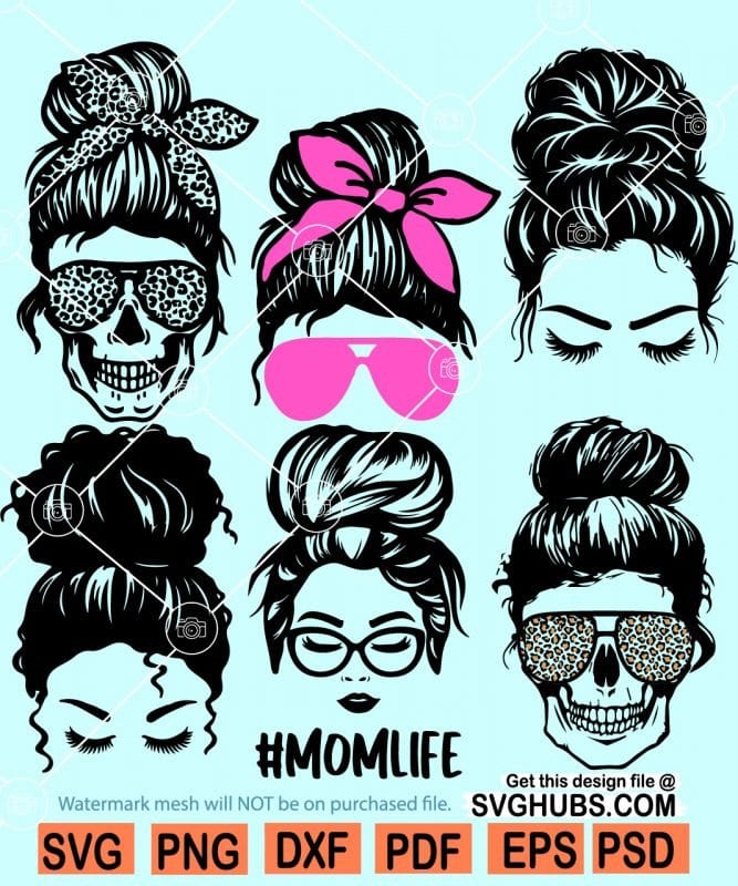 messy bun with sunglasses SVG Archives | Svg Hubs
