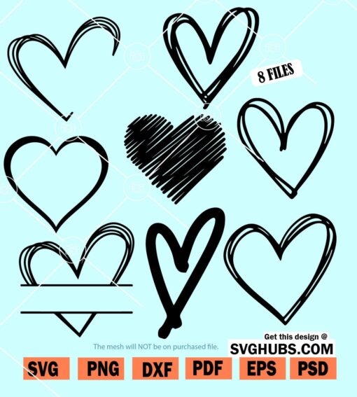 Scribble Heart Svg bundle