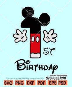 1st Birthday Mickey svg