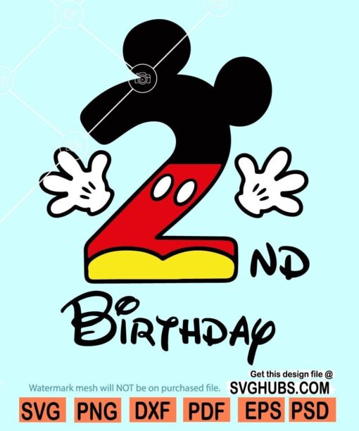 2nd Birthday Mickey svg
