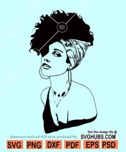 Afro Woman Turban svg