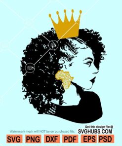 Afro queen with crown SVG