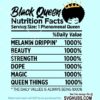 Black queen nutrition facts SVG