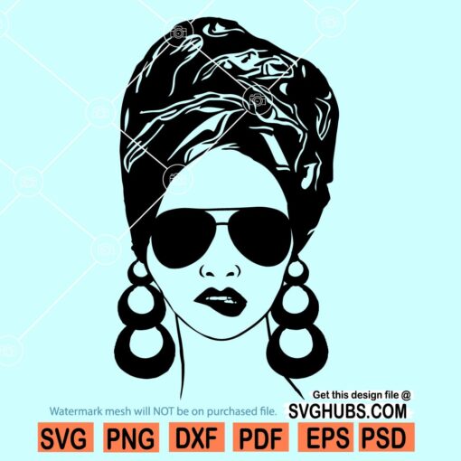 Afro woman with sunglasses svg