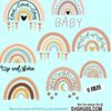 Boho Rainbow SVG bndle, Boho Rainbow SVG, Rainbow Svg, Hand Drawn Rainbow SVG, Pastel Rainbow Svg, Rainbow Cricut File, Rainbow Vector, Rainbow Bundle Svg