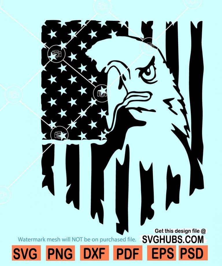 Eagle American flag SVG, Eagle flag SVG, fourth of July svg