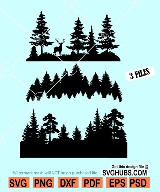 Forest scene SVG bundle