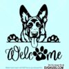 German shepherd welcome sign SVG