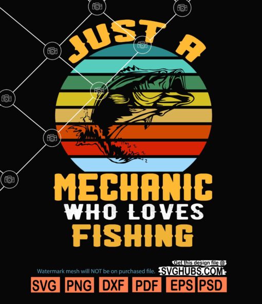 Just a mechanic who loves fishing SVG
