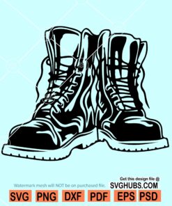 Military boots svg