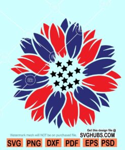 Patriotic sunflower SVG