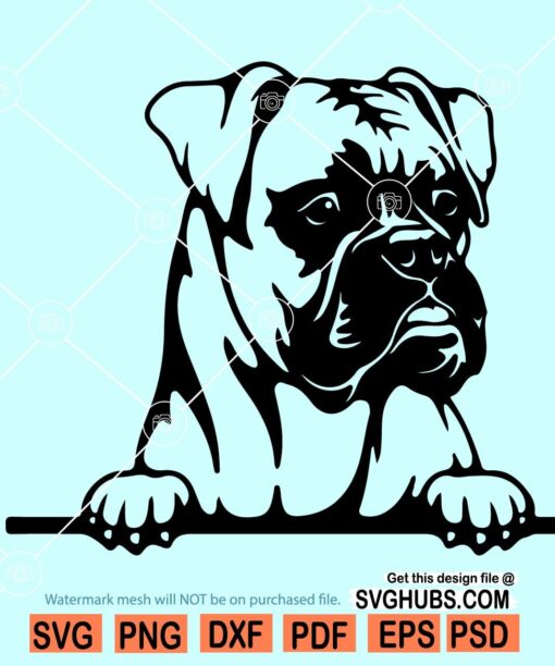 Peeking Boxer Dog Svg