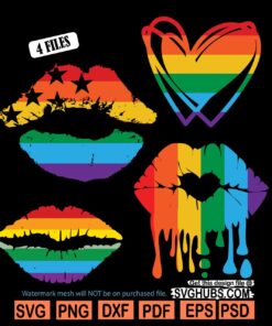 Pride lips SVG bundle