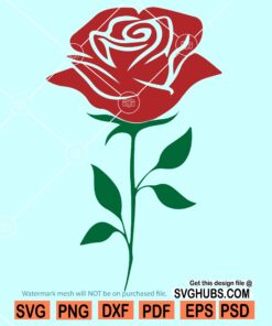 Rose and stem SVG