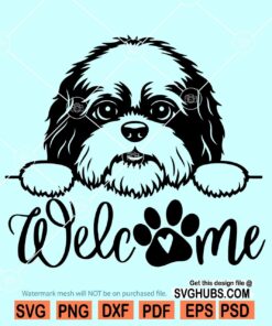 Shih Tzu Welcome sign SVG