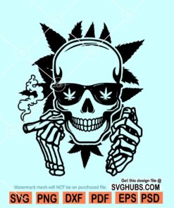 Skull Smoking joint Svg