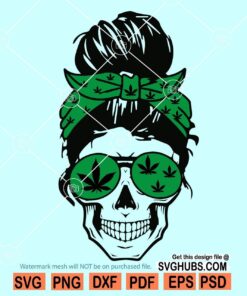 Weed Mom Skull svg