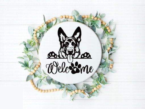 German shepherd welcome sign svg, Welcome sign svg, German shepherd svg - Image 2
