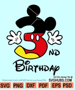 3rd Birthday Mickey svg
