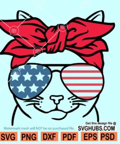 4th of July Cat SVG