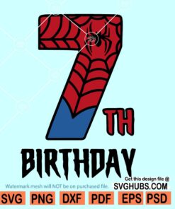 7th Birthday spiderman svg
