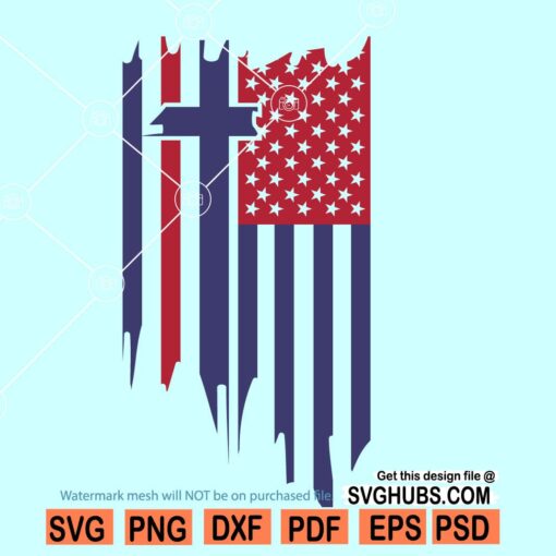 American flag cross svg