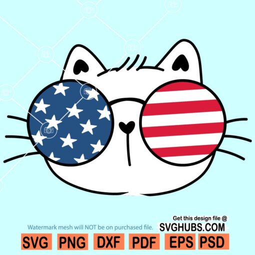 Patriotic cat SVG