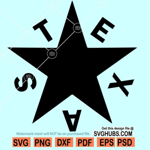 De Zavala Texas Star SVG