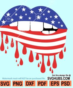 Dripping Patriotic Lips SVG