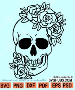 Floral Skull SVG