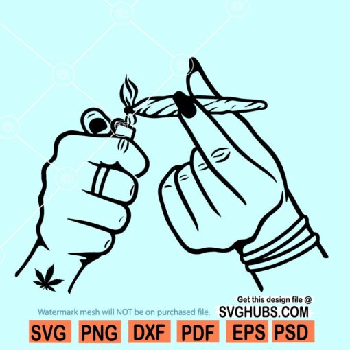 Hands rolling a blunt svg