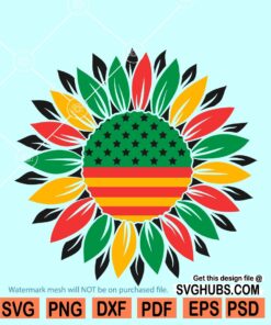 Juneteenth sunflower SVG