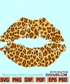 Leopard Print Lips Svg