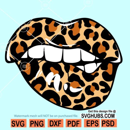 Leopard prints lips SVG