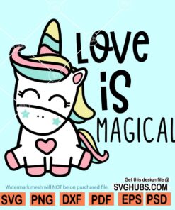 Love is magical unicorn SVG