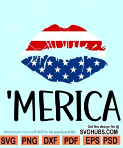 Merica lips SVG