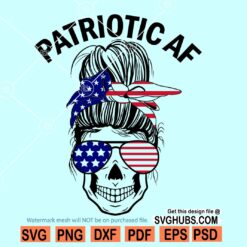 Patriotic AF Skull svg