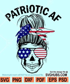 Patriotic AF Skull svg