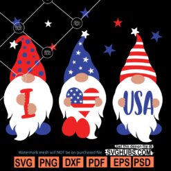 Three Patriotic gnomes SVG