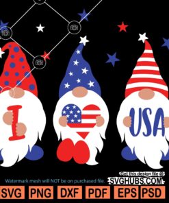 Three Patriotic gnomes SVG