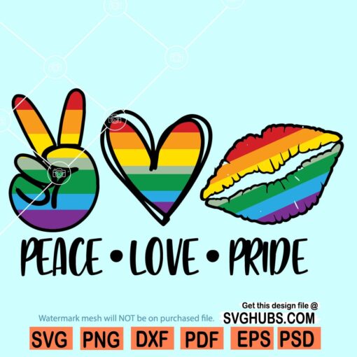 Peace love pride SVG