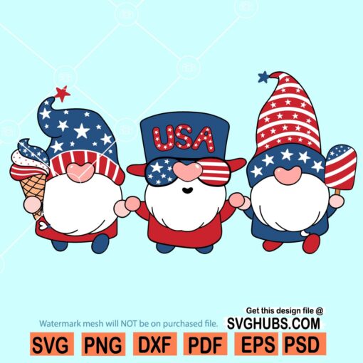 Three patriotic gnomes SVG
