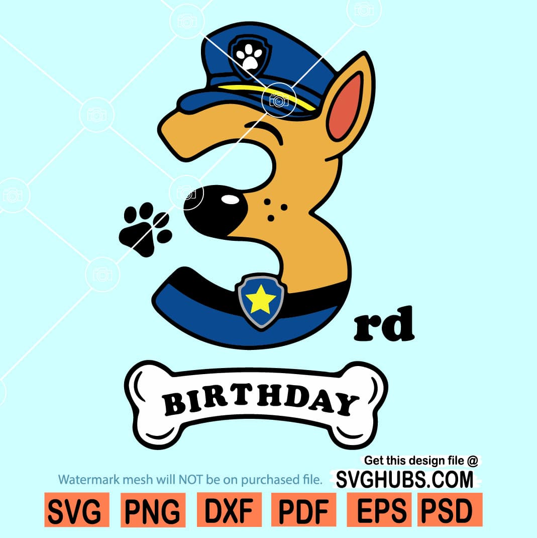 Printable Paw Patrol Birthday Shirt Template