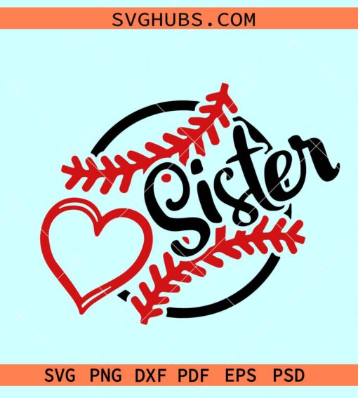 Baseball sister SVG free, baseball svg files for cricut
