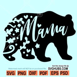 Floral mama bear SVG