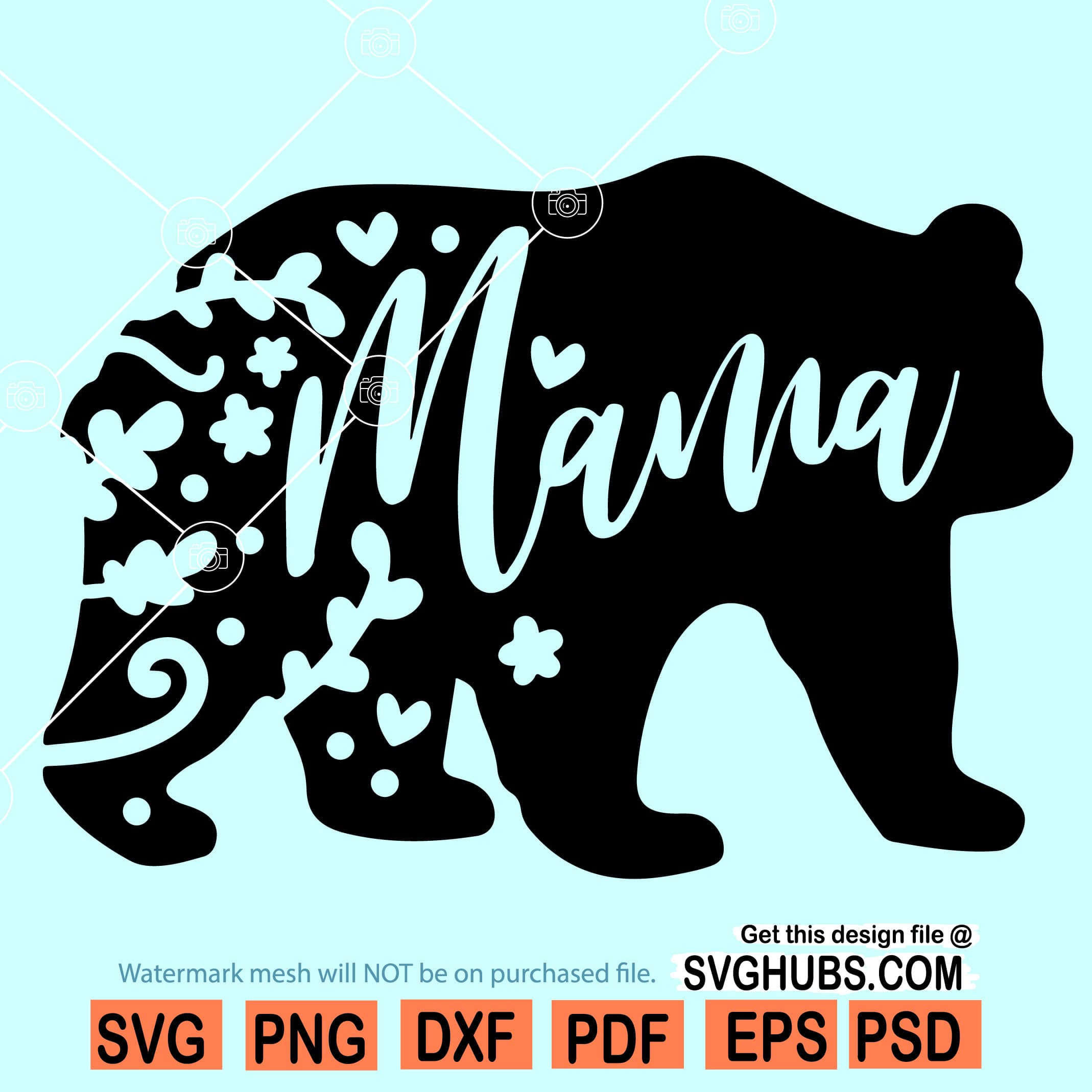 Floral mama bear svg, Mama bear floral svg, mama bear svg - Svg Hubs