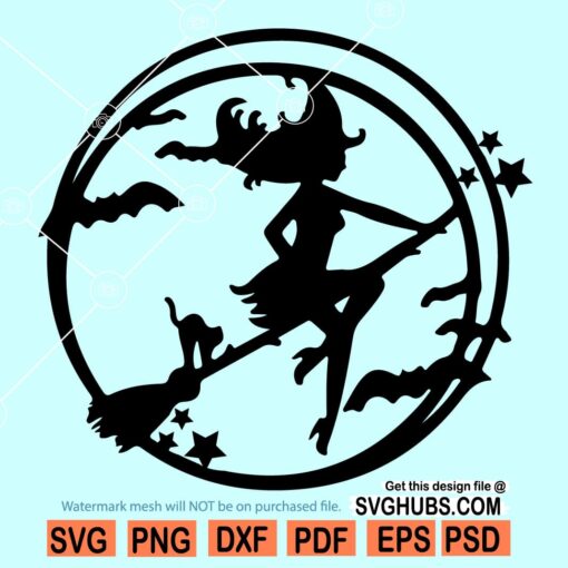 Flying witch SVG
